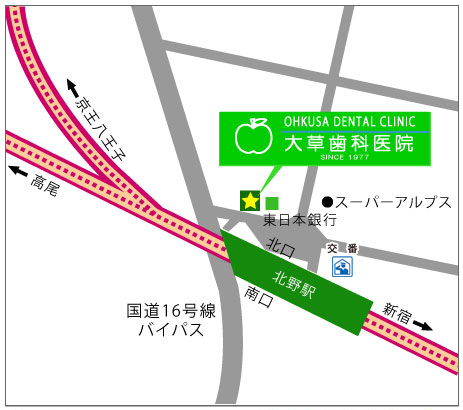 大草歯科医院の地図